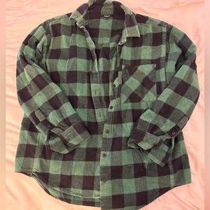 Green and black flannel Madewell